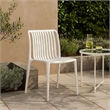 Womu Outdoor Side Chair Set of 4- White Finish- Open Slatted Backrest