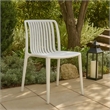 Womu Outdoor Side Chair Set of 4- White Finish- Open Slatted Backrest