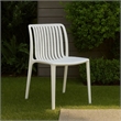Womu Outdoor Side Chair Set of 4- White Finish- Open Slatted Backrest