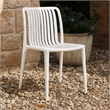 Womu Outdoor Side Chair Set of 4- White Finish- Open Slatted Backrest