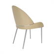 Mior Dining Chair Set of 2- Taupe Faux Leather- Gold Metal Accents