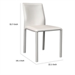 Nuwo Side Dining Chair Set of 2- White Faux Leather- Modern Metal Legs