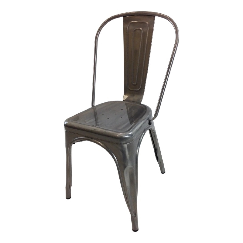 Dining Accent Chair Set of 4- Bronze Metal Body- Industrial Style