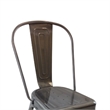 Dining Accent Chair Set of 4- Bronze Metal Body- Industrial Style