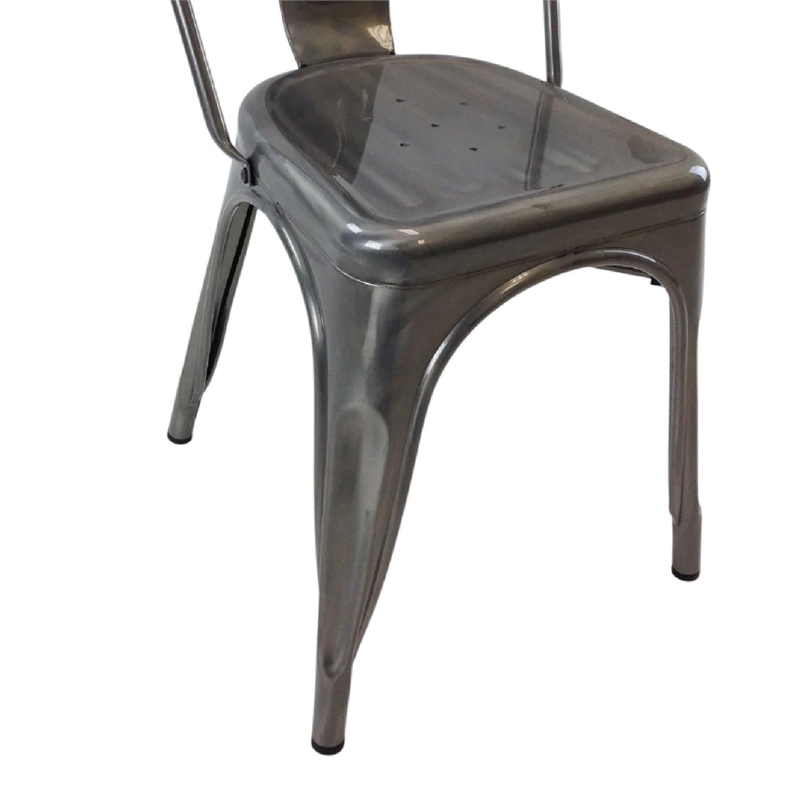 Dining Accent Chair Set of 4- Bronze Metal Body- Industrial Style