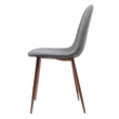Reva Dining Side Chair Set of 2- Dark Gray Cushions- Brown Iron Frame