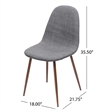 Reva Dining Side Chair Set of 2- Dark Gray Cushions- Brown Iron Frame