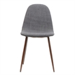 Reva Dining Side Chair Set of 2- Dark Gray Cushions- Brown Iron Frame