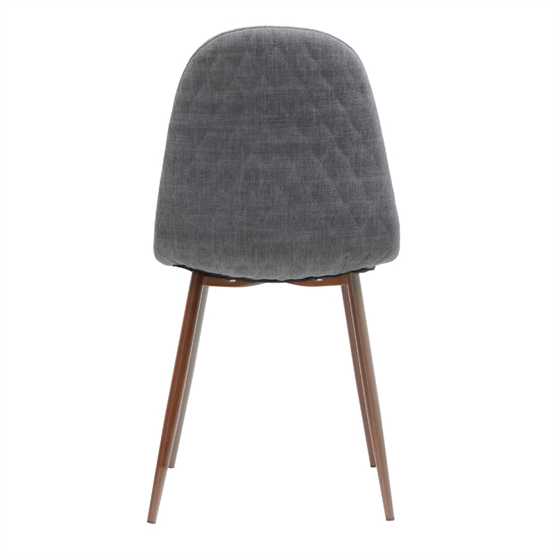 Reva Dining Side Chair Set of 2- Dark Gray Cushions- Brown Iron Frame