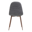 Reva Dining Side Chair Set of 2- Dark Gray Cushions- Brown Iron Frame