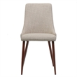 Dining Side Chair Set of 2- Wheat Brown Fabric- Tapered Iron Legs