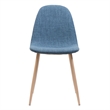 Reva Dining Side Chair Set of 2- Blue Seat- Brown Iron Frame