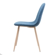Reva Dining Side Chair Set of 2- Blue Seat- Brown Iron Frame