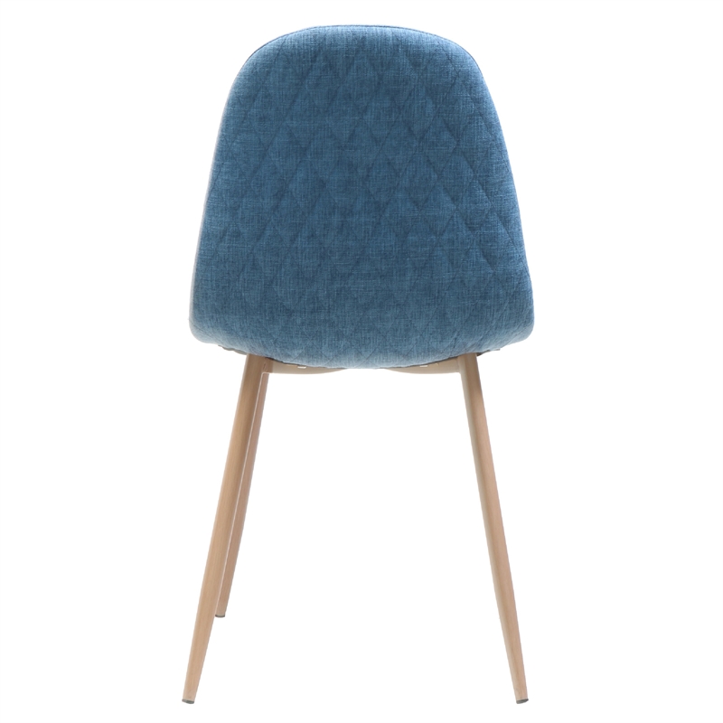 Reva Dining Side Chair Set of 2- Blue Seat- Brown Iron Frame