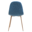 Reva Dining Side Chair Set of 2- Blue Seat- Brown Iron Frame