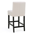 Kovey Counter Stool Chair Set of 2- Metal Kickplate- Beige Polyester