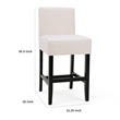 Kovey Counter Stool Chair Set of 2- Metal Kickplate- Beige Polyester