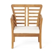 3pc Outdoor Club Chair Set w Coffee Table- Brown Wood Slatted Design