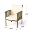 Gerry Outdoor Club Chair Set of 2- Cream Cushions- Slatted Dark Brown