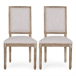 Ryma Dining Chair Set of 2- Fluted Legs- Transitional Light Gray Brown