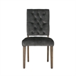 Zavie Dining Chair Set of 2- Charcoal Diamond Stitched Faux Leather
