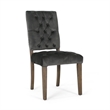 Zavie Dining Chair Set of 2- Charcoal Diamond Stitched Faux Leather