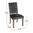 Zavie Dining Chair Set of 2- Charcoal Diamond Stitched Faux Leather