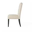 Vizi Dining Chair Set of 2- Parson Style Natural Beige Tufted Fabric