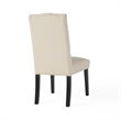Vizi Dining Chair Set of 2- Parson Style Natural Beige Tufted Fabric