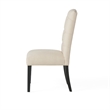 Vizi Dining Chair Set of 2- Parson Style Natural Beige Tufted Fabric