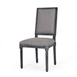 Ryma Dining Chair Set of 2- Transitional Black Fluted Legs- Gray