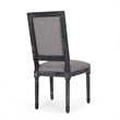 Ryma Dining Chair Set of 2- Transitional Black Fluted Legs- Gray