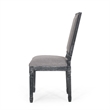 Ryma Dining Chair Set of 2- Transitional Black Fluted Legs- Gray