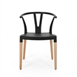 Dining Side Chair Set of 2- Sculpted Design 29 Inch Black Seat