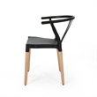 Dining Side Chair Set of 2- Sculpted Design 29 Inch Black Seat