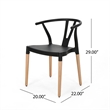 Dining Side Chair Set of 2- Sculpted Design 29 Inch Black Seat