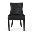 Chen Dining Chair Set of 2- Curved Back- Black Diamond Tuft Microfiber