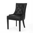 Chen Dining Chair Set of 2- Curved Back- Black Diamond Tuft Microfiber