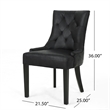 Chen Dining Chair Set of 2- Curved Back- Black Diamond Tuft Microfiber