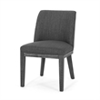 Edena Dining Chair Set of 2- Black Rubberwood- Charcoal Gray