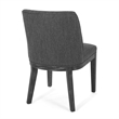 Edena Dining Chair Set of 2- Black Rubberwood- Charcoal Gray