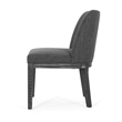 Edena Dining Chair Set of 2- Black Rubberwood- Charcoal Gray