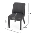 Edena Dining Chair Set of 2- Black Rubberwood- Charcoal Gray