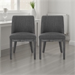 Edena Dining Chair Set of 2- Black Rubberwood- Charcoal Gray