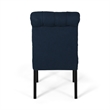 Mein Dining Chair Set of 2- Rolled Top Button Tufted- Blue Polyester