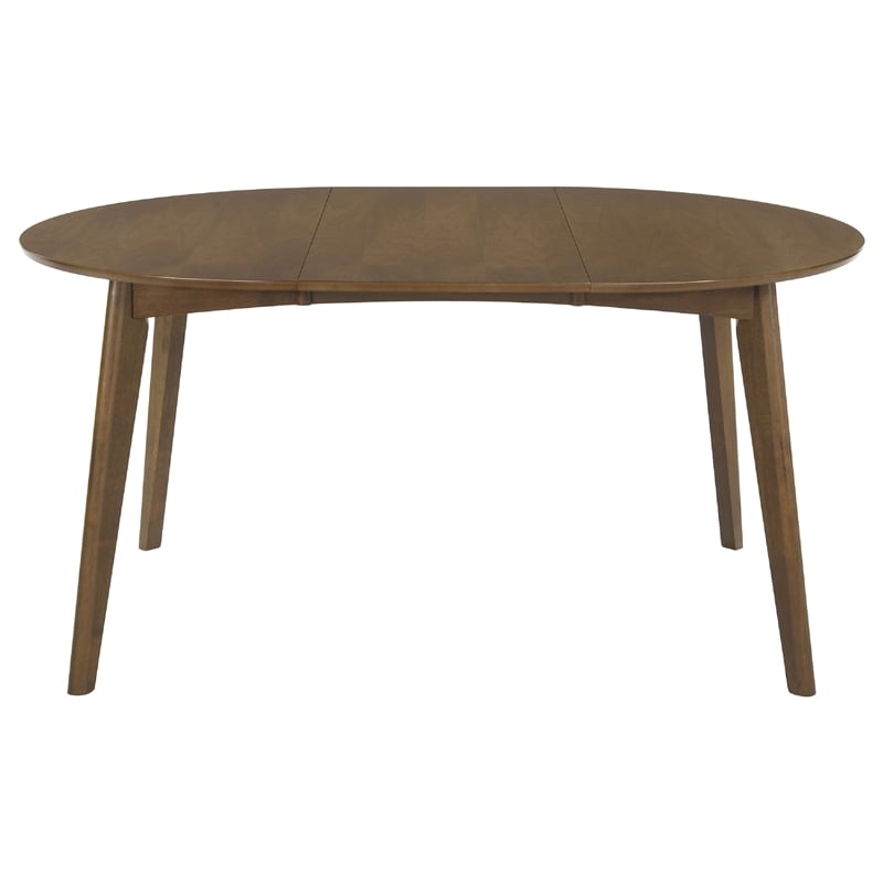 Josy Extendable Dining Table n 4 Chair Set- Brown Black Faux Leather