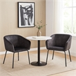 Voro Dining Chair Set of 2- Gray Velvet- Sleek Black Metal Legs
