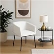 Voro Dining Chair Set of 2- Mist White Fabric- Sleek Black Metal Legs