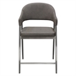 Arie Counter Height Chair Set of 2- Gray Faux Leather Seat and Back