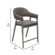 Arie Counter Height Chair Set of 2- Gray Faux Leather Seat and Back